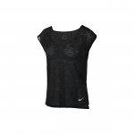 Nike Vienos spalvos Bėgimo Laisvalaikio Trumpomis Rankovėmis Mar&scaron;kinėliai Moteri&scaron;ki vir&scaron;utiniai drabužiai Juoda 831785-010 L