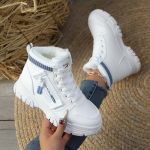 Mada 2025 Žiemos Moterų Ėjimo Auk&scaron;takulniai Pliu&scaron;iniai Stori &Scaron;ilti Sportbačiai Moterims Patogūs Suvarstomi Platforminiai Batai Moterims Zapatos De Mujer 39 juoda