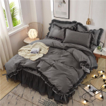 Juodi nėriniai princesės stiliaus lovos sijono komplektas - Perkamiausias 4 dalių komplektas 1,5/1,8 m lovoms 1.2*2m Skirt 3-Piece Set