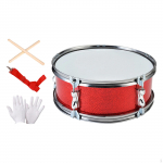 11 colių būgnas su reguliuojamu dirželiu ir būgnų lazdelėmis, muzikos instrumentas paaugliams, pradedantiesiems, Red