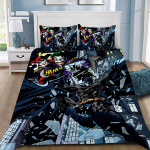 Kar&scaron;tas Superherojus B-BatmanS Antklodės Užvalkalas Pagalvės Užvalkalas B-BatmanS Lovos Patalynės Komplektas Suaugusiems Berniukui Mergaitei Miegamojo Dekoras Vaikų Dovana EU Single(135*200cm)3pcs