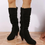 Džinsiniai auk&scaron;ti batai moterims, dizainerio auk&scaron;takulniai batai, prekės ženklas, žiemos naujiena, stori batai, mados, goti&scaron;ki Chelsea, iki kelių bateliai, Botas Mujer 42