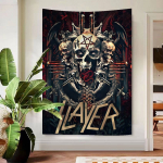 Slayer Heavy Metal Roko Grupės Albumo Gobeleno Meno Spaudinys Meno Mokslinės Fantastikos Kambarys Namų Dekoras Namų Dekoras 150x100cm(60x40in) gray