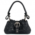 VIVIENNE WESTWOOD Hazel Treasure Žavesys Įspaustas Dizainas Klostyta Forma Odinė Peties Rankinė Moteri&scaron;kos Rankinės Juoda 8212000EWL00BGDARKGREY Basic Set (Bag+Dust Bag)