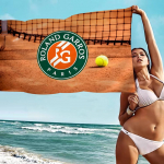 Roland Garros Logotipai Mada Mikropluo&scaron;to Antklodė Greitai Džiūstantys Paplūdimio Rank&scaron;luosčiai Didelio Dydžio Spausdinimas Super Sugeriantis Baseino Rank&scaron;luostis Antklodė 80cmx160cm