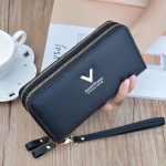SCIONE Dvigubo užtrauktuko sankabos piniginė moteri&scaron;ka, ilga mada, dvisluoksnė piniginė mobiliojo telefono dėklas 19.5cm*4cm*9.5cm