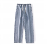 Vyri&scaron;ki džinsai plačiomis kojomis 2024 m. Y2K Baggy Oversized džinsinės kelnės Hip Hop Streetwear kelnės Vintažinės bėgimo kelnės rai&scaron;teliai Džinsai Vyri&scaron;ki sportiniai kelnės M mėlyna