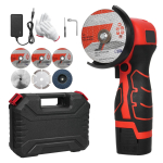 Akumuliatorinis kampinis &scaron;lifuoklis 7000 RPM elektrinis &scaron;lifavimo įrankis mini &scaron;lifuoklis su 1 vnt 16,8 V 2000 mAh baterija US Plug & 6 Blades raudona