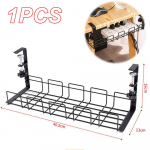 Po stalvir&scaron;iu montuojamas metalinis kabelių dėklas kompiuterio stalo laidų organizatorius be perforuotų virtuvės laikymo priedų