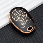 6 mygtukų TPU automobilio korpusas, skirtas Toyota Tacoma Sequoia Tundra Fortuner Sienna SE 2020 nuotolinio raktų dėklo laikiklio apsaugaiR juoda