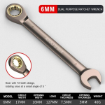 AIRAJ 6/8/10 mm Stiprinamasis reketinis veržliaraktis Automobilio remontas Techninės įrangos įrankiai Didelio atidarymo dvigubos paskirties auk&scaron;tos kokybės rankiniai įrankiai Veržliaraktis