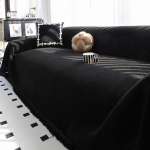 &Scaron;enilinis sofos užvalkalas Universalus sofos rank&scaron;luostis, dulkėms atsparus sofos pagalvėlės užvalkalas, apsaugantis nuo kačių įbrėžimų, sofos antklodės kilimas 180*230cm juoda