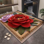 3D Gėlių Kilimas Prie&scaron;kambario Kilimas Vonios Kambario Sugeriantis Kojų Kilimėlis Neslystantis Kojų Kilimėlis 40*60cm
