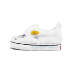 Vans Slip-On V Mažyliams Yeti Kūdikio Sportbačiai Balti Juodi Tikrai Balti VN0A5KXO8CG 23.5