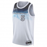 Nike Edwards Timberwolves 24-25 Miesto Edition SW Krep&scaron;inio mar&scaron;kinėliai Unisex mar&scaron;kinėliai Balti FQ4350-100 M