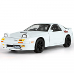 1/24 Mazda RX7 Initial D Lenktyninis Žaislinis Automobilis JDM Modelis 1:24 metalinių transporto priemonių modelių kolekcija su garsu ir &scaron;viesa, dovana berniukui balta