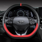 For Hyundai ioniq 2016 2017 2018  2022 Car Steering Wheel Cover D Shape PU Leather Auto Accessories interior raudona