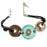 Les Tr&eacute;sors De Lily [D9662] - Bracelet Cr&eacute;ateur 'Byzance' Bleu Marron mėlyna