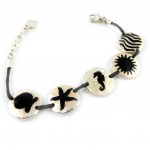 Dolce Vita [E1589] - Bracelet Cr&eacute;ateur 'Clio' Noir Argent&eacute;