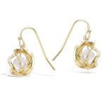 Les Tr&eacute;sors De Lily [E5030] - Boucles Plaqu&eacute; Or 'Alchimie' blanc dor&eacute; - 10 mm