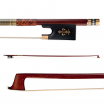 Smuiko lankas (Pernambuco Bow Stick Black Ebony Frog and Horsetail Bow Hair) skirtas 4/4 viso dydžio smuikui