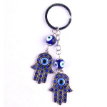 1 vnt Turkijos mėlynos spalvos blogio akies kalnų kri&scaron;tolas Hamsa rankinis raktų pakabuko žiedo laikiklis raktų pakabuko amuletas Lucky Charm Blessing pakabukas