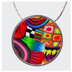 Les Tr&eacute;sors De Lily [R6487] - Collier artisanal 'Colombine & Arlequin' multicolore argent&eacute; - 42 cm- 24 mm