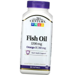 Žuvų taukai, Omega 3 &scaron;irdžiai, Žuvų taukai 1200, 21st Century 90 mink&scaron;tųjų kapsulių (67440006) 90softgels