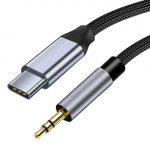 GIMIRO USB C iki 3,5 mm garso Aux lizdo kabelis [1,5 M ] Aux to USB C garso laidas, skirtas automobiliniam setero, ausinėms, telefonui pilka spalva