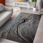 3D kilimėliai Dinozaurų i&scaron;kastinis menas Premium Kilimėlis Kvadratinis Flanelinis Neslystantis Didelis Kilimas Svetainė Namų dekoras Vaikų Miegamojo Pūkuotas kilimas 120cm x 160cm
