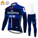&bdquo;Thermal Smile&ldquo; FDJ dviratininkų kostiumas vyrams, žieminis megztinis, kalnų dviratis, 2023 m. XS