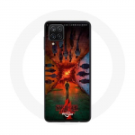 Coque pour Samsung Galaxy A12 Stranger Things Saison 4 Affiche Equipages de la Nouvelle Th&eacute;orie