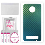 apgo Protective Skin Sticker for the back compatible with Motorola Moto Z3 Play, Wrap Film, Foil, Vinyl - Pattern Carbon Chameleon CAKA1