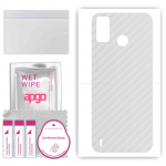 apgo Protective Skin Sticker for the back compatible with Tecno Spark Go 2021, Wrap Film, Foil, Vinyl - Pattern Transparent Carbon