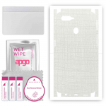 apgo Protective Skin Sticker for the back+sides compatible with Oppo A7, Full Wrap Film, Foil, Vinyl - Pattern White Fabric