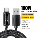 Essager 7A USB tipo C laidas 100 W greito įkrovimo USB laidas, skirtas Xiaomi Huawei Mate 60 Samsung Vivo Honor Realme Oneplus Data Wire 1m juoda