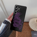 Mink&scaron;tas silikoninis juodas dėklas su kini&scaron;ko drakono linijų ra&scaron;tu, skirtas Xiaomi Redmi Note 13 Pro, Samsung A55 A35 M35 S24, iPhone, apsaugantis kamerą, atsparus smūgiams Samsung Galaxy S10 4G