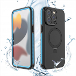 Belaidis metalinis stovas, apsaugantis nuo kritimo skaidrus IP68 vandeniui atsparus mobiliojo telefono dėklas For iPhone 15 pro max