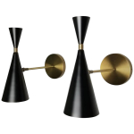 XX a. &scaron;e&scaron;tojo de&scaron;imtmečio itali&scaron;ka moderni sieninė skaitymo lempa i&scaron; bronzos ir emalio sienų