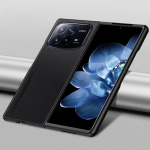 Paprastas PU odos dėklas Xiaomi Mix Fold 4 telefonui, matinis silikoninis buferis, atsparus smūgiams, kameros apsauga, galinis dangtelis Xiaomi Mi Mix Fold 4 Fold4 telefonui For Mix Fold 4 juoda