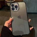 Prabangus Bling Glitter skaidrus dėklas, skirtas iPhone 16 15 Pro Max 14 13 12 11 X XR XS 7 8 Plus SE 2020 MiNi smūgiams atsparus skaidrus mink&scaron;tas dangtelis iPhone 16 Pro Max juoda
