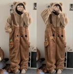Flanelė Anime Suaugusiesiems Gyvūnų Pižamos Pižamos Rinkinys Moterų Cosplay Helovinas Animacinis Pižama Suaugusiesiems Žiemos Me&scaron;kiukas Kalėdų miegui XXL