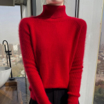 Moteri&scaron;kas ka&scaron;myro megztinis Qinghe ka&scaron;myras 30% ka&scaron;myras 30% audinė 30% vilna 10% nailonas Moteri&scaron;kas rudens ir žiemos storas ka&scaron;myro megztinis mink&scaron;tas ir &scaron;iltas XL raudona