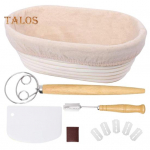 11 vnt. / rinkinys rūg&scaron;čios duonos kepimo įrankių rinkinys Ovalus rotango atsparus krep&scaron;elis audinio pamu&scaron;alas Dani&scaron;kas &scaron;luoteles, &scaron;luoteles, peilių dangtelis, duonos gaminimo reikmenys 1 Set