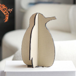 Kūrybingi abstraktūs odiniai gyvūnų pingvinų papuo&scaron;alai Modernūs minimalistiniai modelių kambario meno dizainas Svetainės knygų lentynų dekoracijos Beige Penguin Large M07441