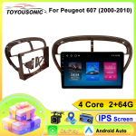 Android automobilinis grotuvas Peugeot 607 (2000&ndash;2010 m) Multimedijos Stereo Radijo Vaizdo Grotuvas GPS BT Carplay Android Auto Be 2din QLED 4 core 2GB+64GB CP