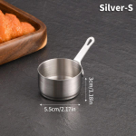 304 nerūdijančio plieno padažinė, sukraunama, su rankena, mini padažinė vakarėliui, banketui, piknikui, padažams, prieskoniams, namams M