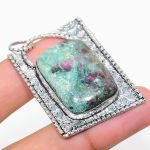 Ruby in Fuchsite Ethnic 925 Sterling Silver Jewelry Pendant 1.89 F6h93