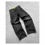 Y2k Hip Hop Baggy Jeans Distressed Retro Juodos Kelnės Siuvinėjimas Harajuku Gothic Plačias kelnes Streetwear Kelnės S