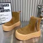 Leopardo platforma Moteri&scaron;ki snieginiai batai, zom&scaron;iniai, plok&scaron;čiapadžiai batai, žiemos mada Botas 2024 m. tendencijų dizaineris, vaik&scaron;tantis jaukus Botas De Mujer 35